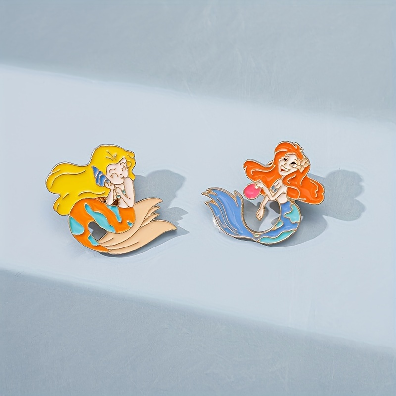 Cute Cartoon Colorful Happy Mermaid Brooch Pin Badge Clothes - Temu