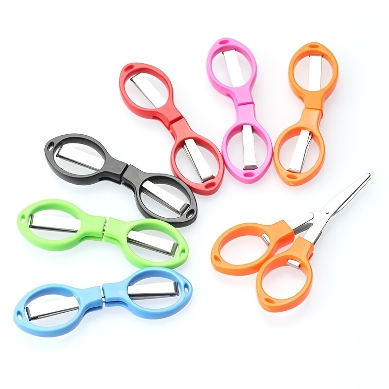 Stainless Steel Folding Scissors With Plastic Handle Mini - Temu