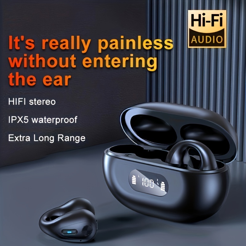 Fones de ouvido intra-auriculares sem fio BT 5.0 Fones de ouvido esportivos  leves para iOS/Android Som estéreo Hi-Fi, azul
