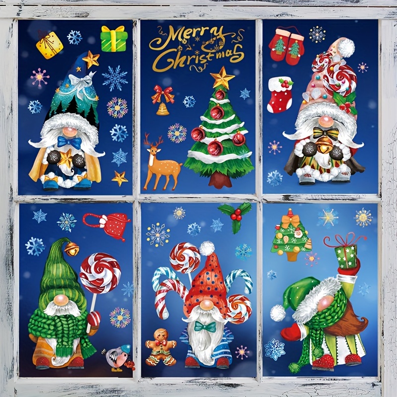 9 Stück Weihnachtsschmuck Für Glastüren Und Fenster  Weihnachtsfenster-Aufkleber, Weihnachts-Schneeflocken-Aufkleber