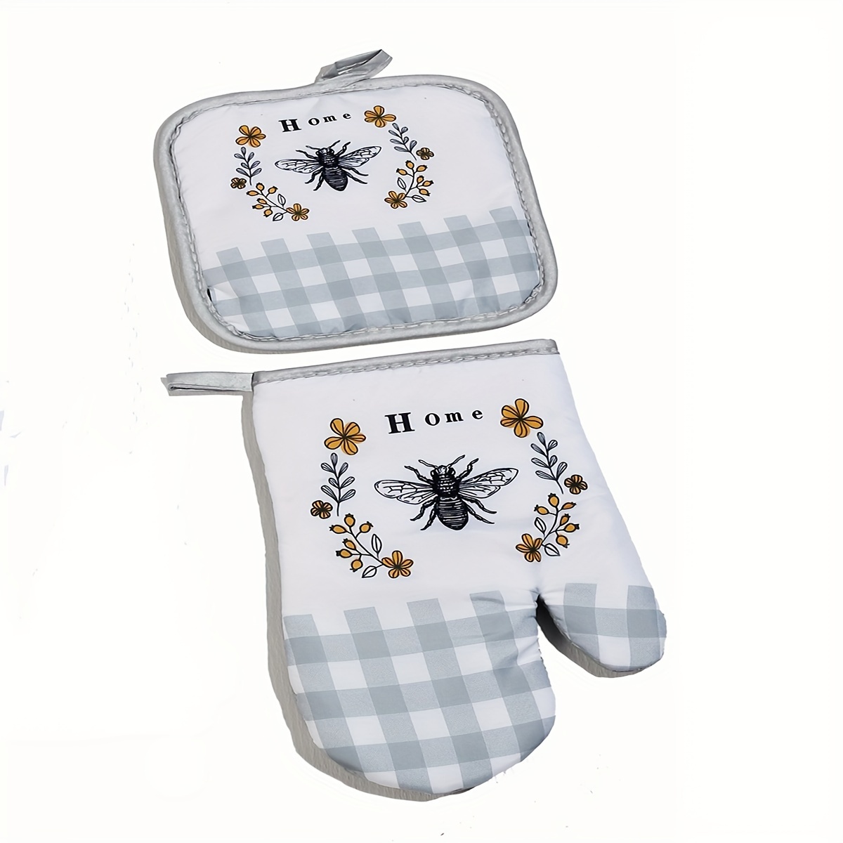 Christmas Printed Oven Mitts Pot Cover Non slip Heat - Temu