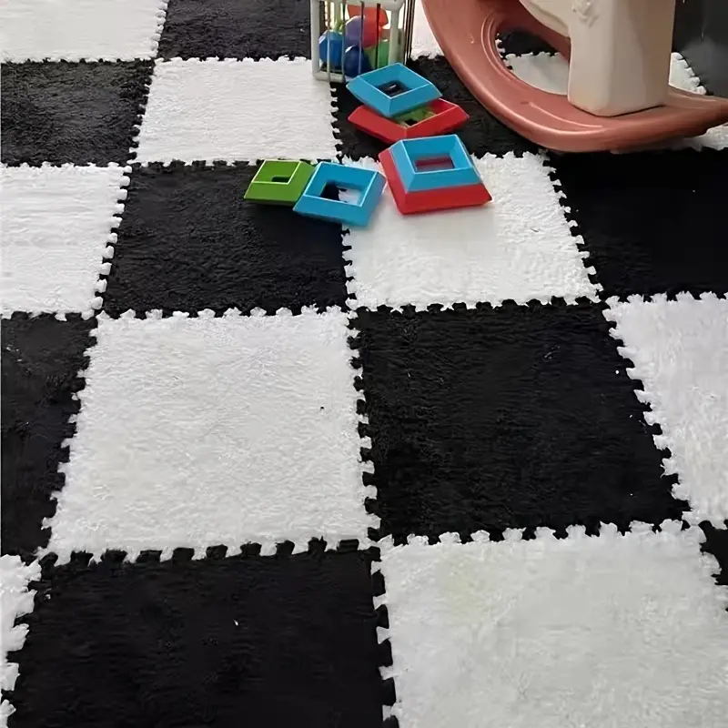 Foam Tiles Interlocking Puzzle Foam Floor Mats Baby Play Mat For Playing  Exercise Mat For Home Workout Washable Cuttable Mat Balck And White - Temu