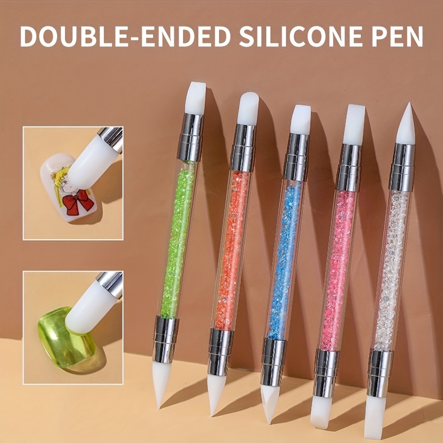 5pc/set Dual-ended Gem Crystal Rhinestones Picker Pencil Nail Art Craft Tool  Pen 