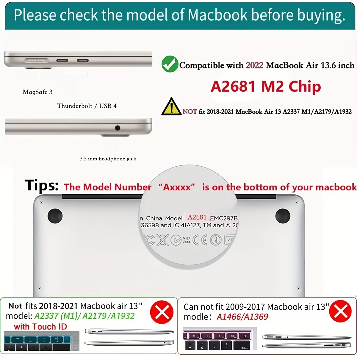 Compatible Avec Macbook Air 13 6 Pouces Étui 2022 2023 - Temu Canada