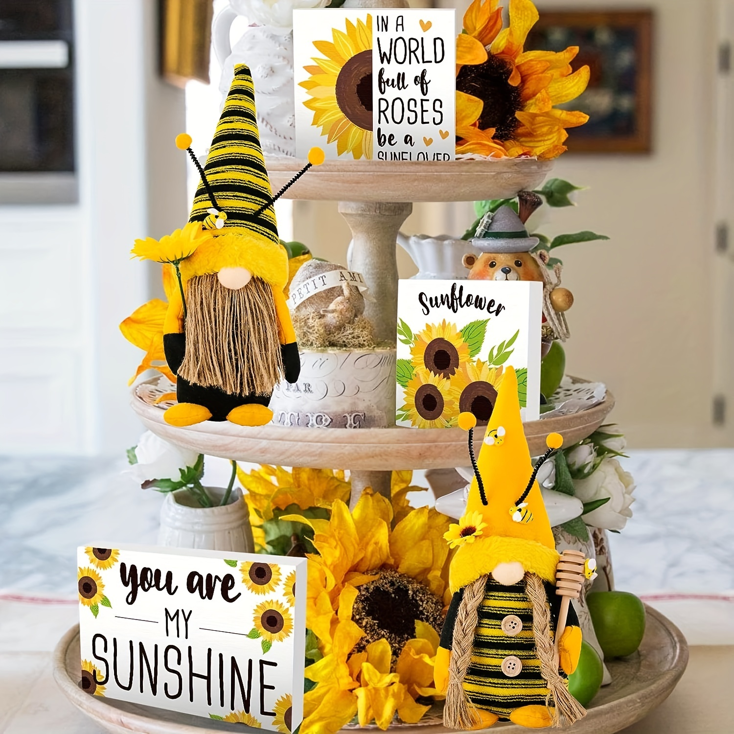 Sunflower Gnome Bumble Bee Gnomes for Fall Decor