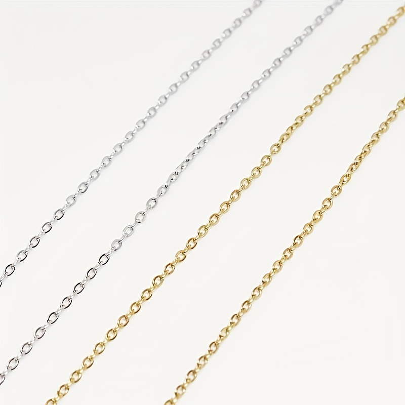 Classic Simple Golden Silver Chain For Diy Jewelry Making - Temu