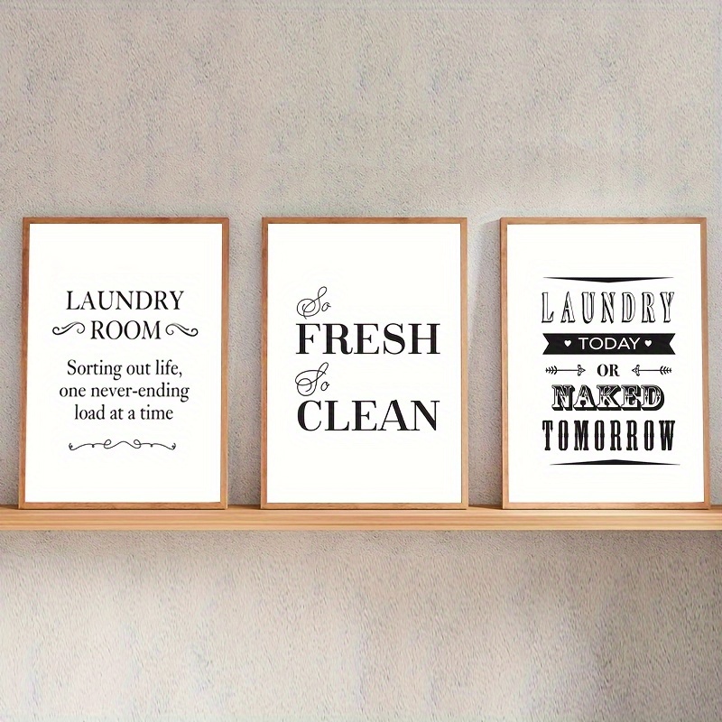 Black White Laundry Room Decor, Laundry Poster Frame