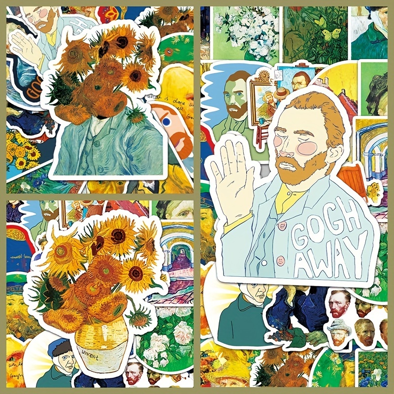 Van Gogh Sunflower Stickers Starry Night Waterproof Vinyl - Temu