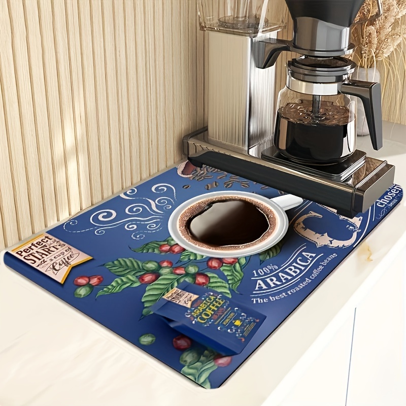 Coffee Mat Coffee Bar Mat For Countertops Absorbent Dry - Temu