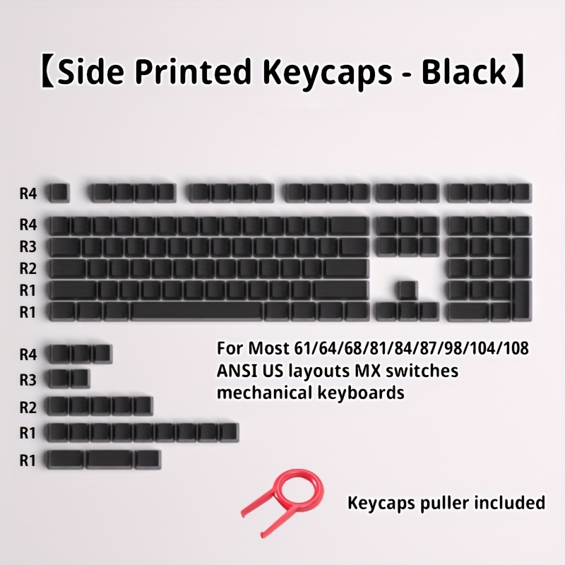 131 Keys Pbt Keycaps Side Printed Keycap Set Oem Profile - Temu