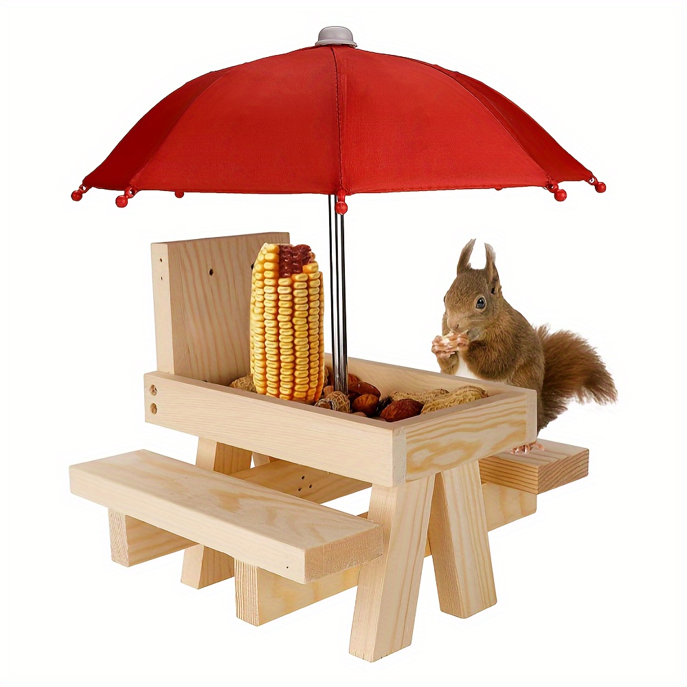 Tuto : Fabriquez une mangeoire façon table de pique-nique pour les écureuils  de votre jardin