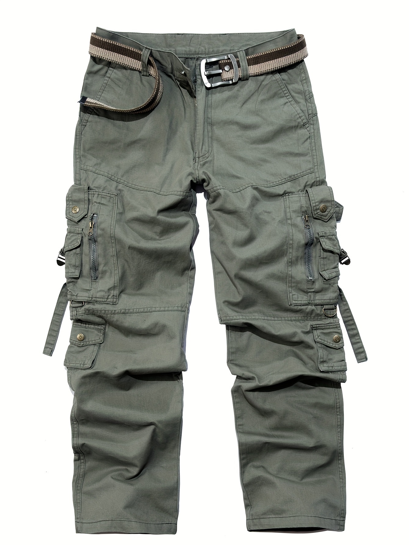 Multi pocket Solid Color Cargo Jeans Side Flap Pocket High - Temu