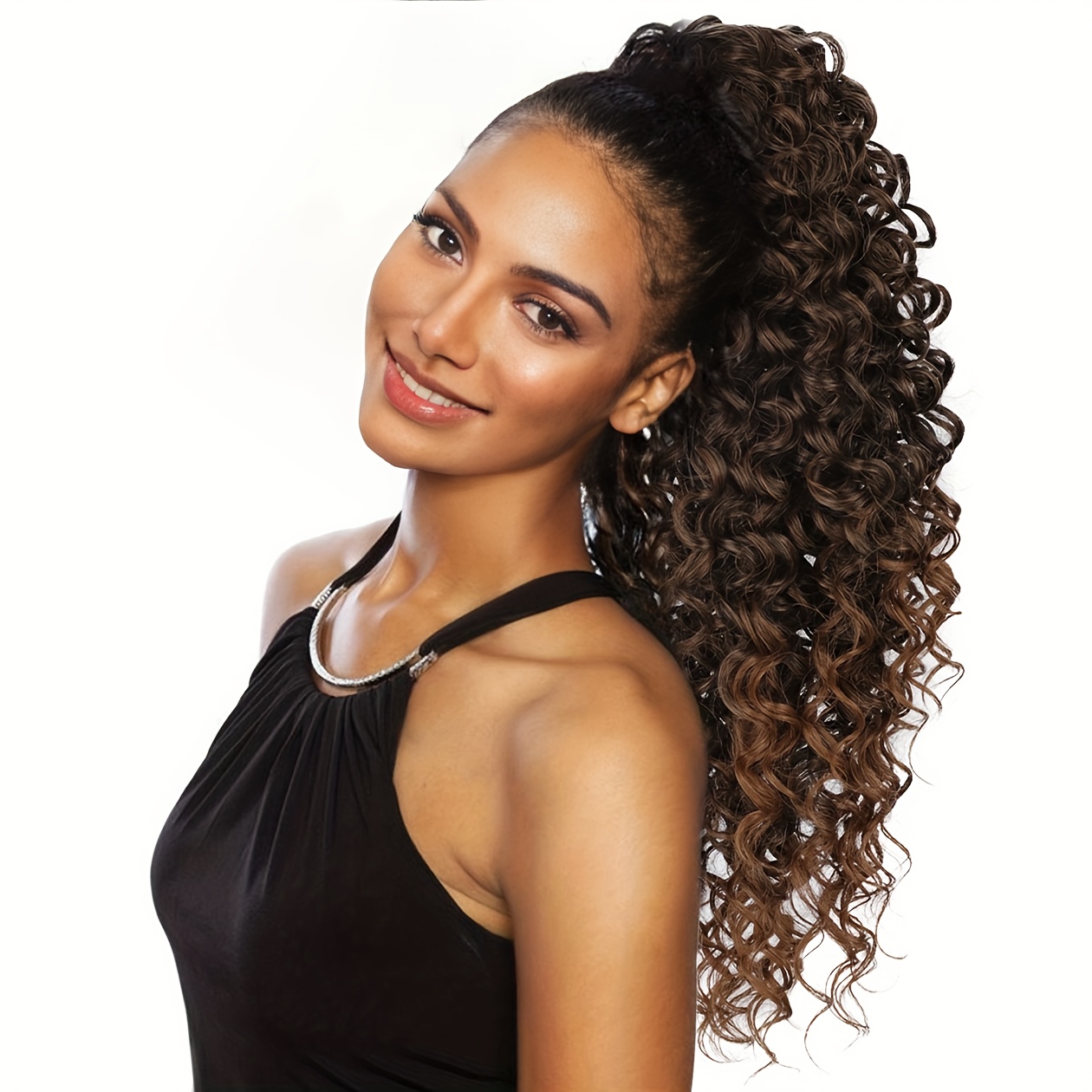 

18 Inch Ponytail Extensions Drawstring Long Curly Soft Clip In Hair Extension Synthetic Heat Resistant Hairpiece For Women Hair Accessories