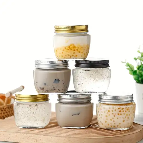 2PCS Glass Canisters For The Kitchen Small Glass Storage Container Jars  With Airtight Acacia Lid for