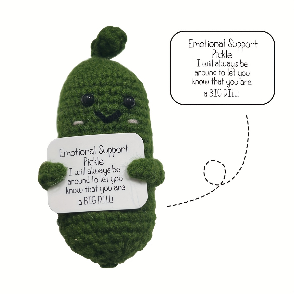 1pc Handmade Emotional Support Pickled Cucumber Gift, Handmade Crochet  Emotional Support Pickles, Cute Crochet Pickled Cucumber Knitting Doll