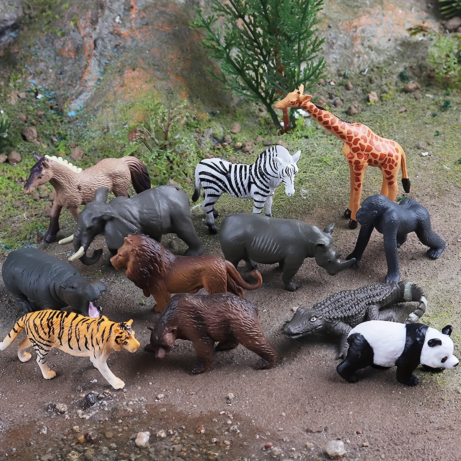 Figurines D'animaux De Safari Figurines D'animaux Du Zoo De - Temu