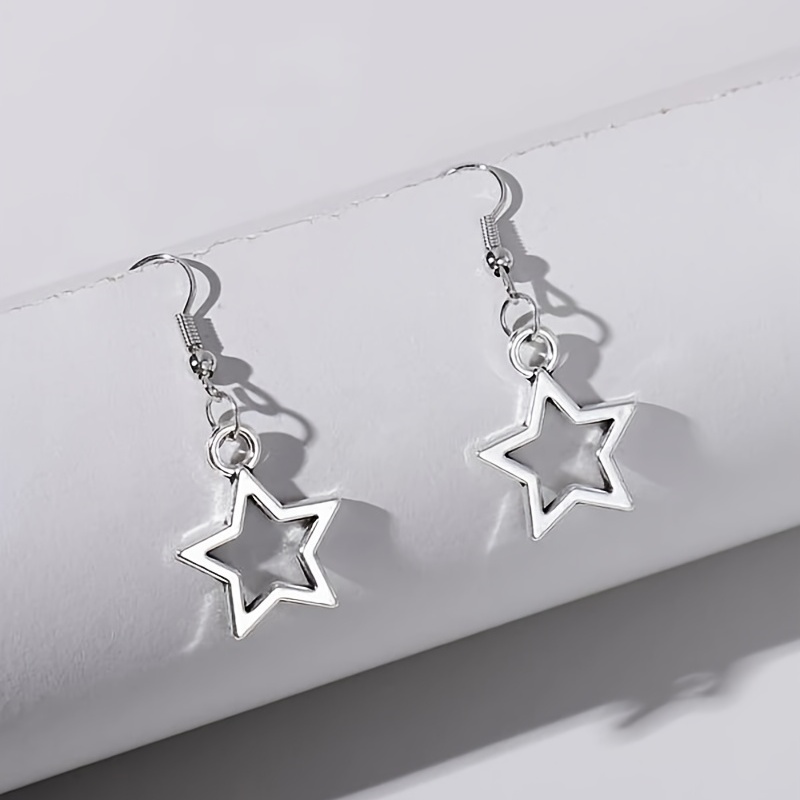 Hollow Star Shape Drop Earrings for Daily Wear