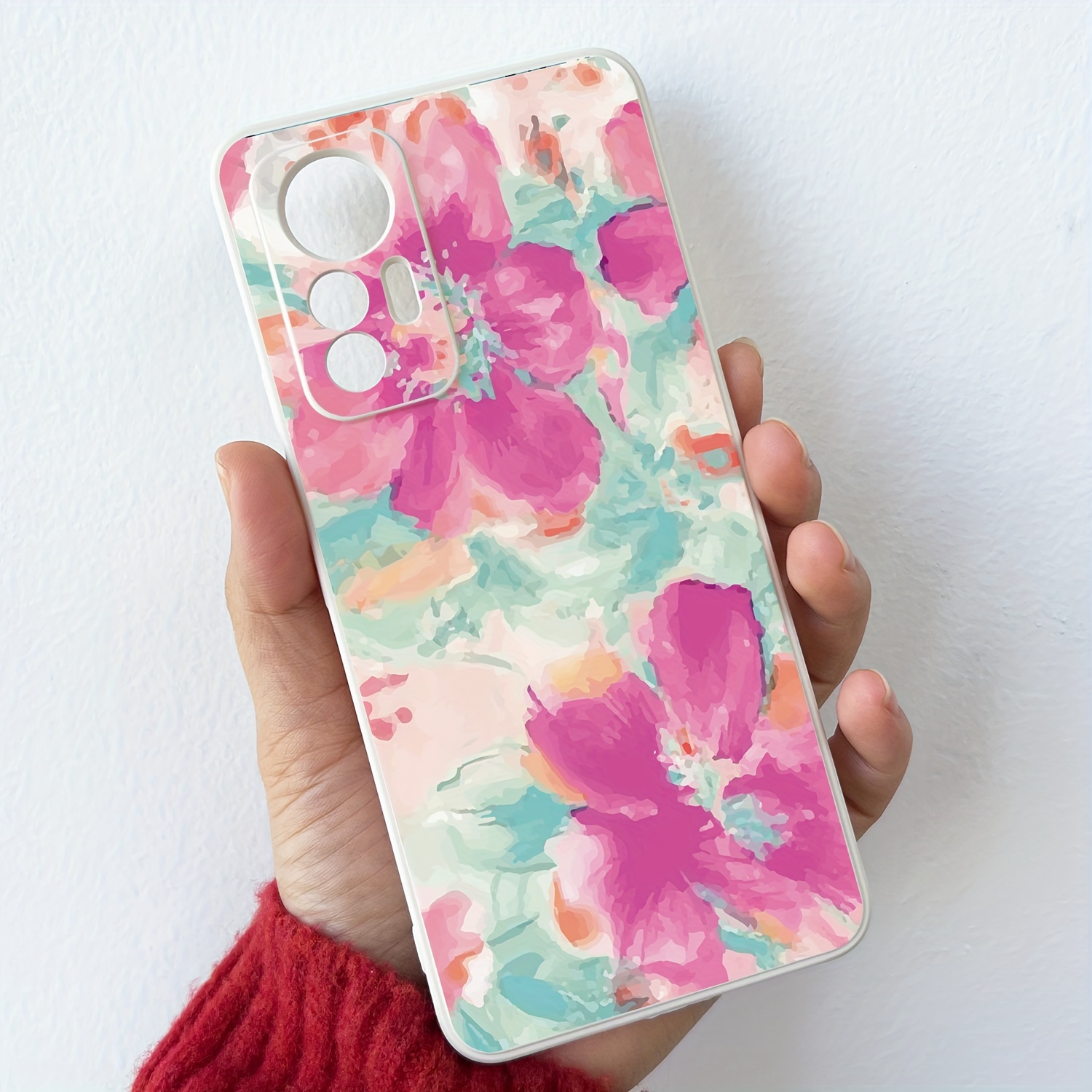 

Water Powder Painting Flower Pattern For Red Rice Note 8 10 11 12 S Se 4g 5g T Pro Promax Pro-4g Lite Youth Version Indian Version Tpu Material Phone Case