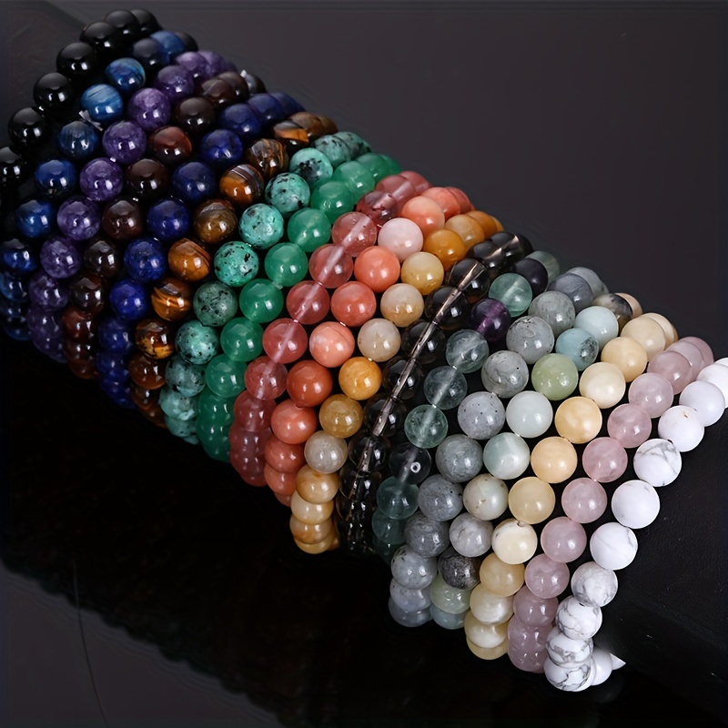 Natural Gemstone Beads Bracelet, 6mm, 8mm, 10mm Crystal Beads Bracelet,  Energy Crystal Bracelet, Handmade Bracelet -  Canada