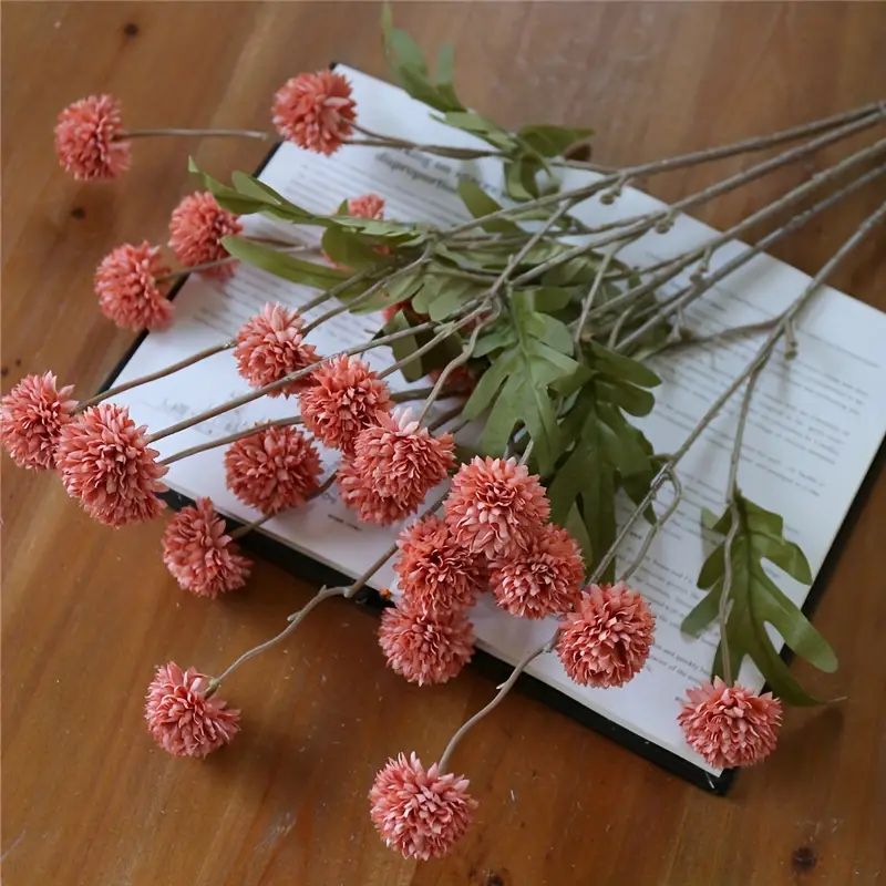 Dandelion Artificial Flowers Faux Silk Small Ball Flowers - Temu