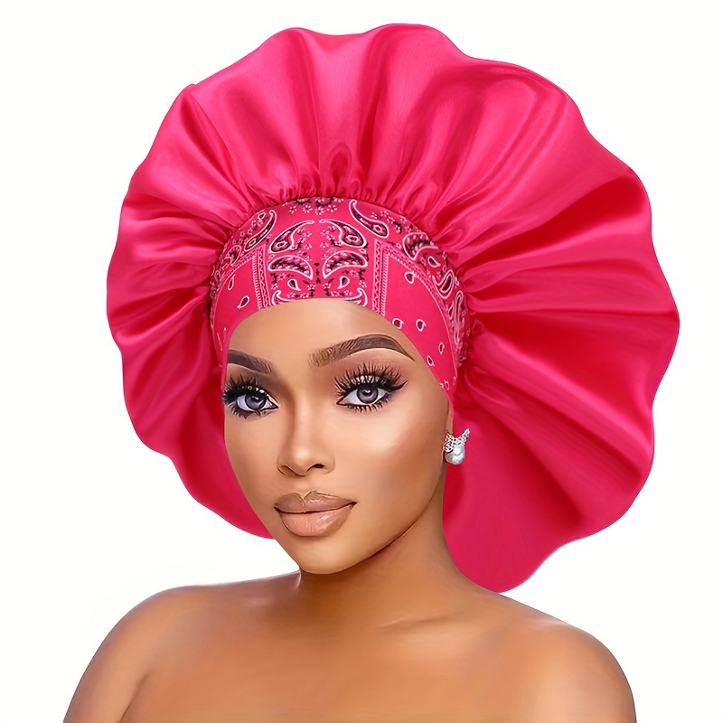 TEMU da da Donna con Bordo e Tessuto in Fibra Slicky Elastico e Confortevole con Motivo Paisley, Cappello da Bagno per Ragazze, Cappello da per e