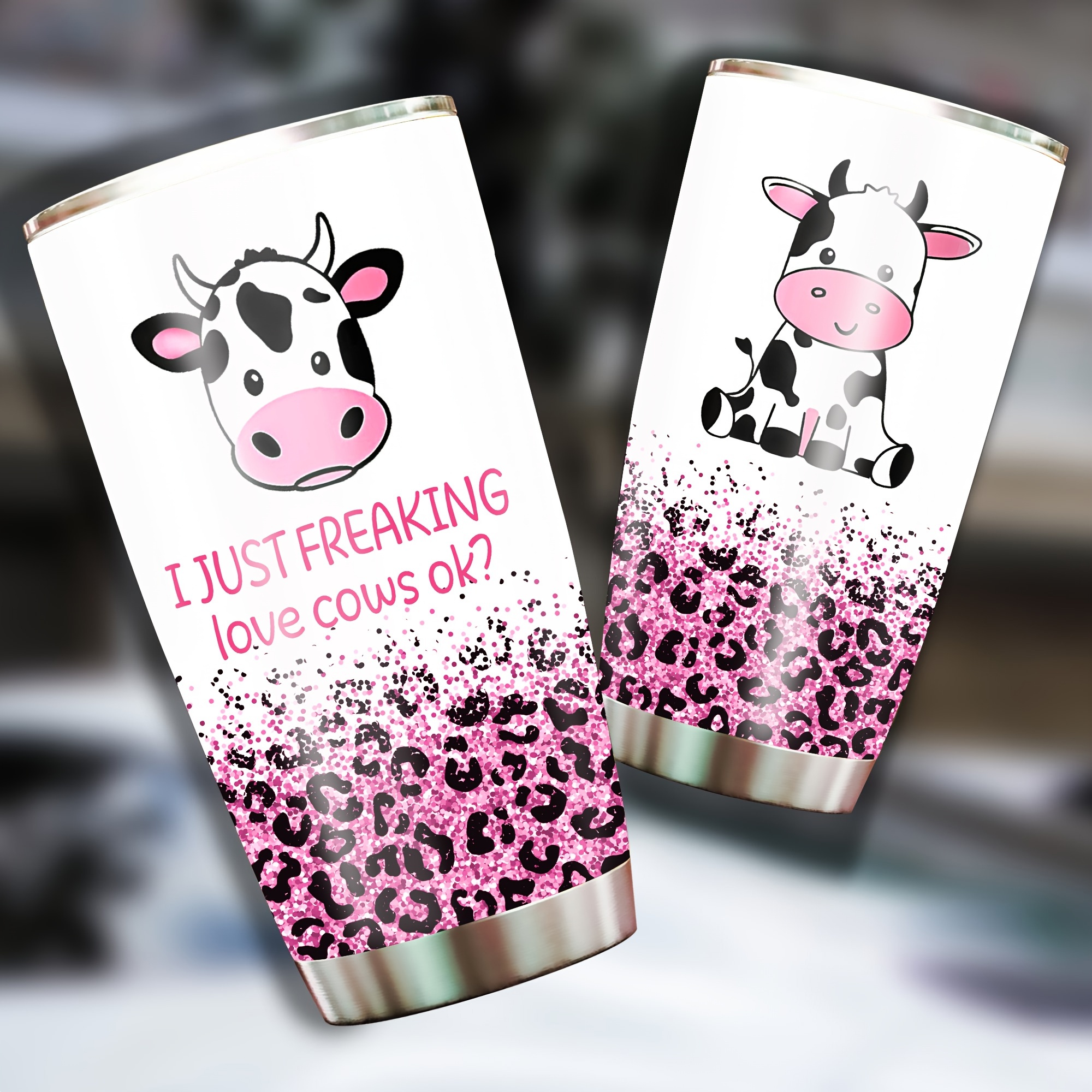 Gifts Cow Lover Cow Tumbler Stainless Steel Lid Buckle - Temu