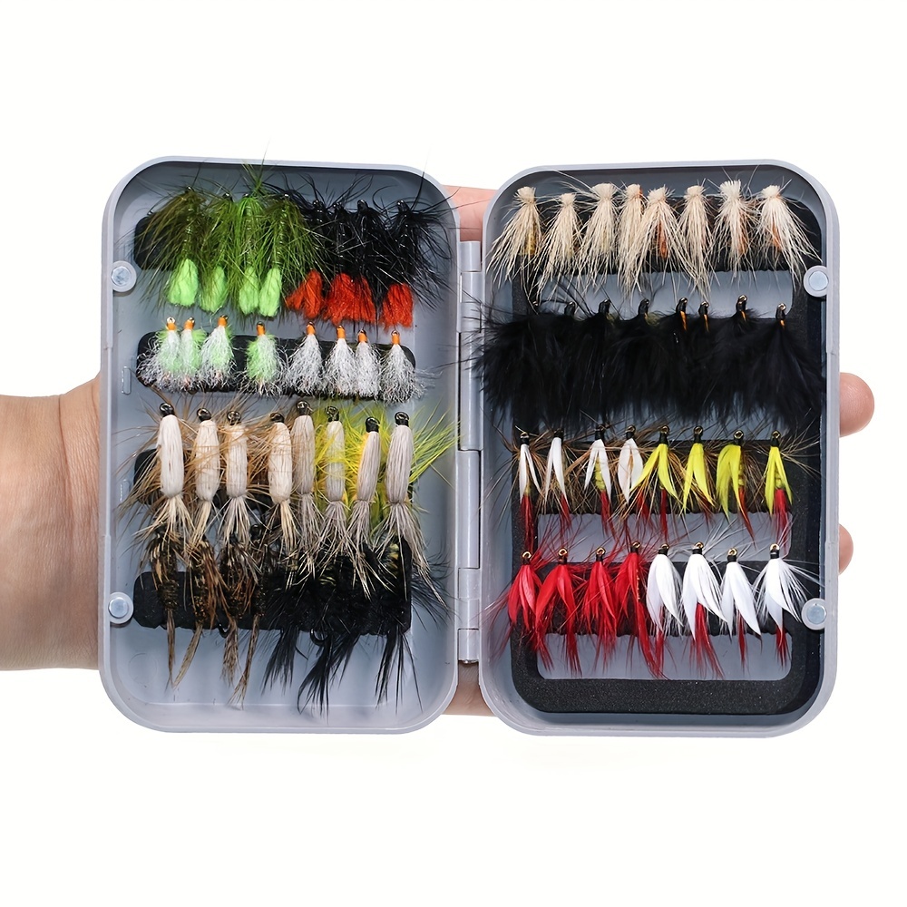 80pcs/box Trout Nymph Fly Fishing Lure Dry/wet Flies Nymphs Ice Artificial  Bait With Boxed