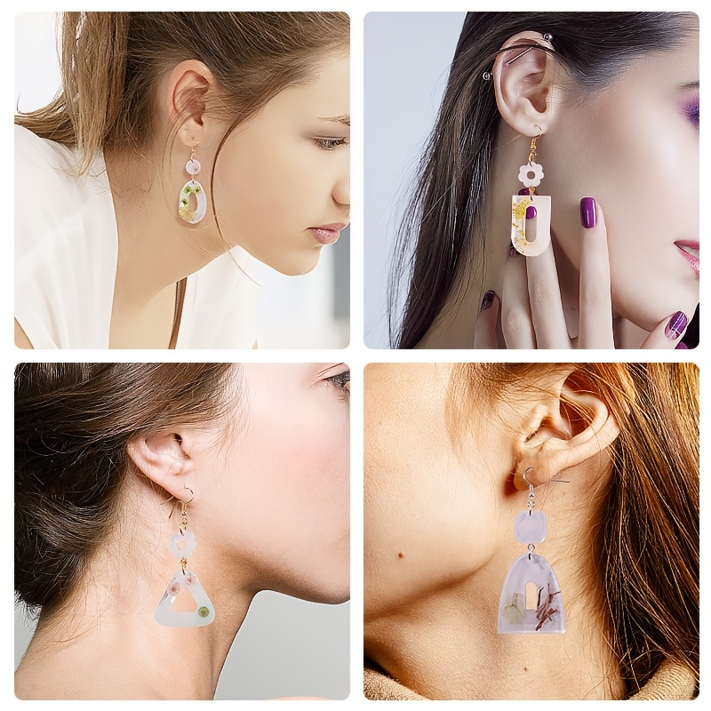 4 Shapes Silicone Resin Earrings Molds