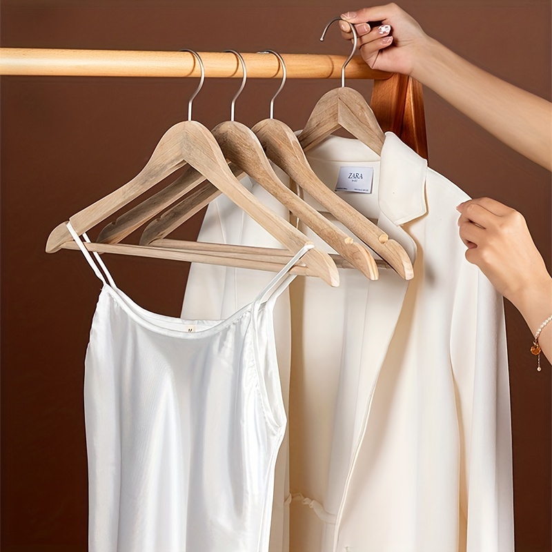 Wooden Hangers - Non-slip Wood Clothes Hanger For Suits, Pants, Jackets -  Heavy Duty Clothing Hanger Set - Coat Hangers For Closet - Natural - Temu