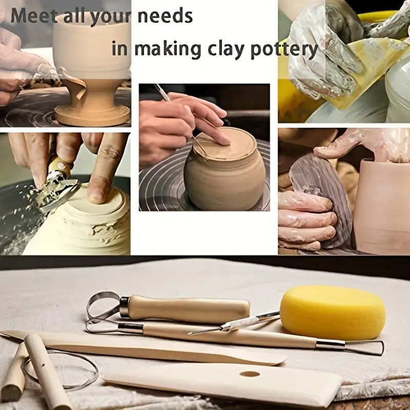 18pcs Clay Tool Kits Pottery Modeling Engraving Ceramic Clay Engraving  Tools Beginners Professionals Clay Tools Kit Polymer Clay Tools Ceramics  Clay Sculpting Tools Kits Air Dry Clay Tool Set Adults Kids Pottery