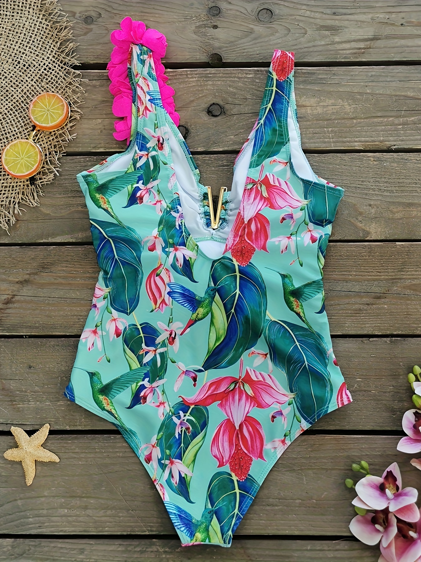 Tiny Floral Print One Piece  One piece, One piece swimwear, Floral print  swimsuits