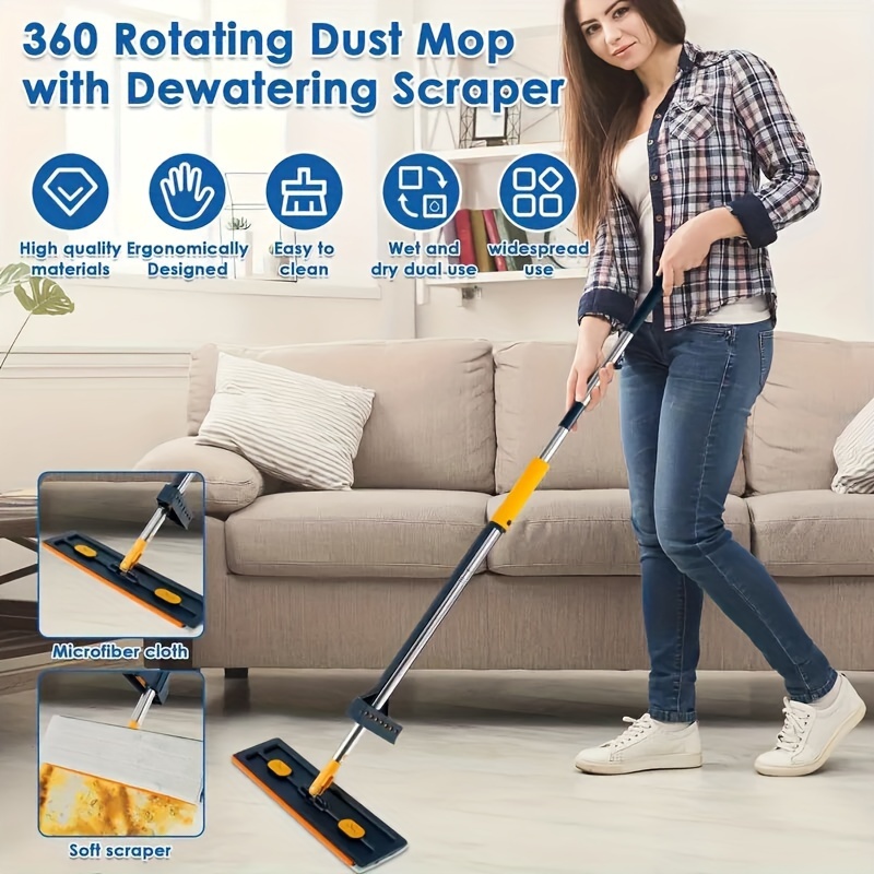 Mop Water Separation 360 cleaning With Bucket Microfiber Lazy No Hand- Washing Floor Floating Mop Household Cleaning Tools