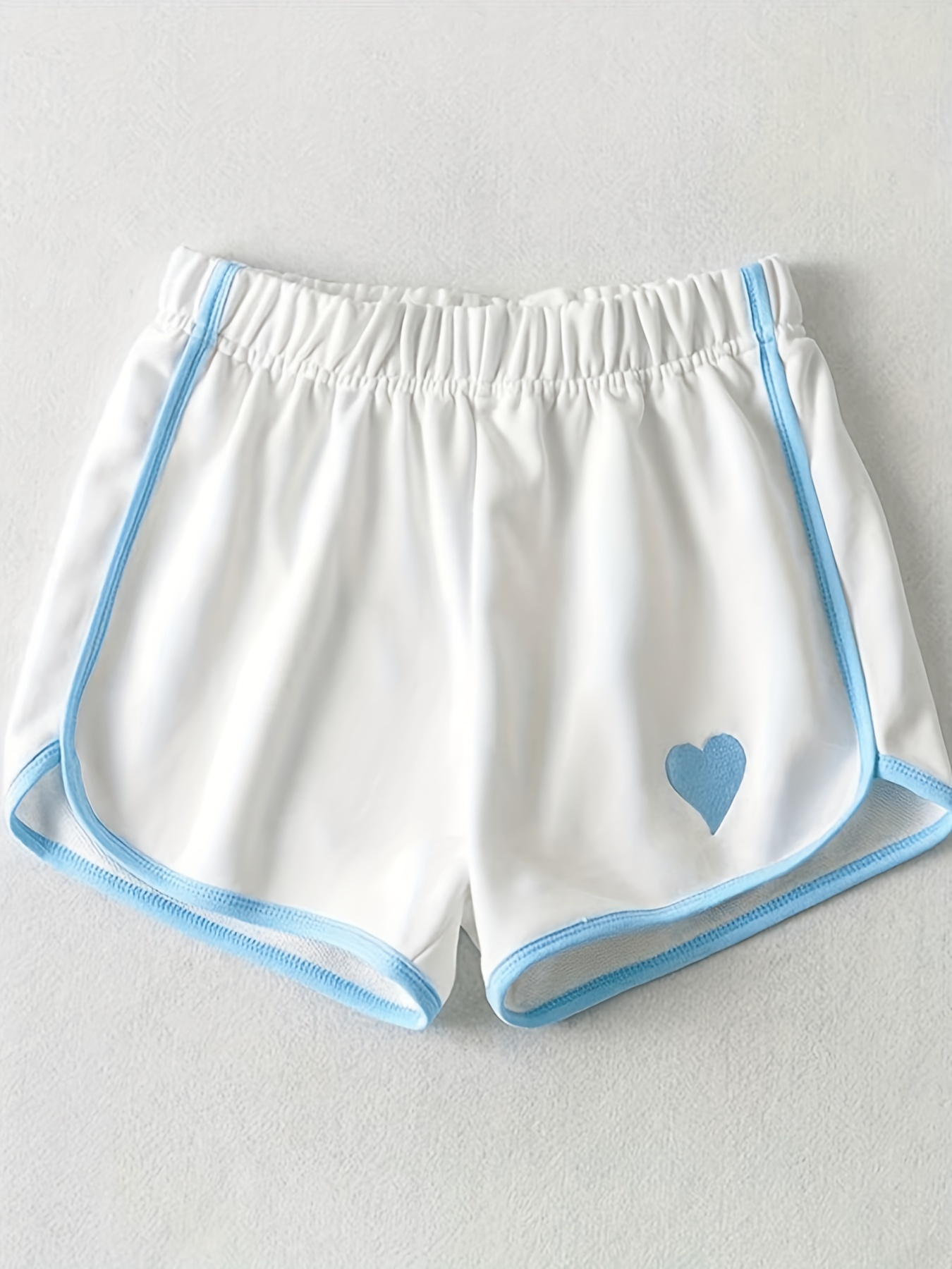 Cute Heart Print Lounge Bottoms Elastic High Waist Loose Fit - Temu