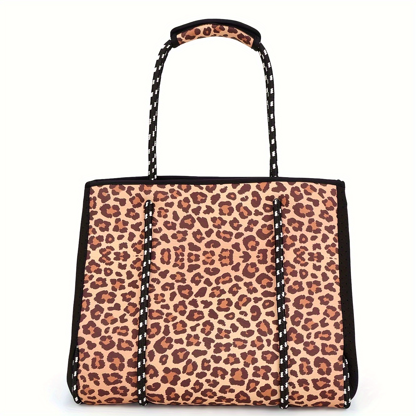 Metallic Leopard Animal Print Shoulder Beach Large Tote Bag