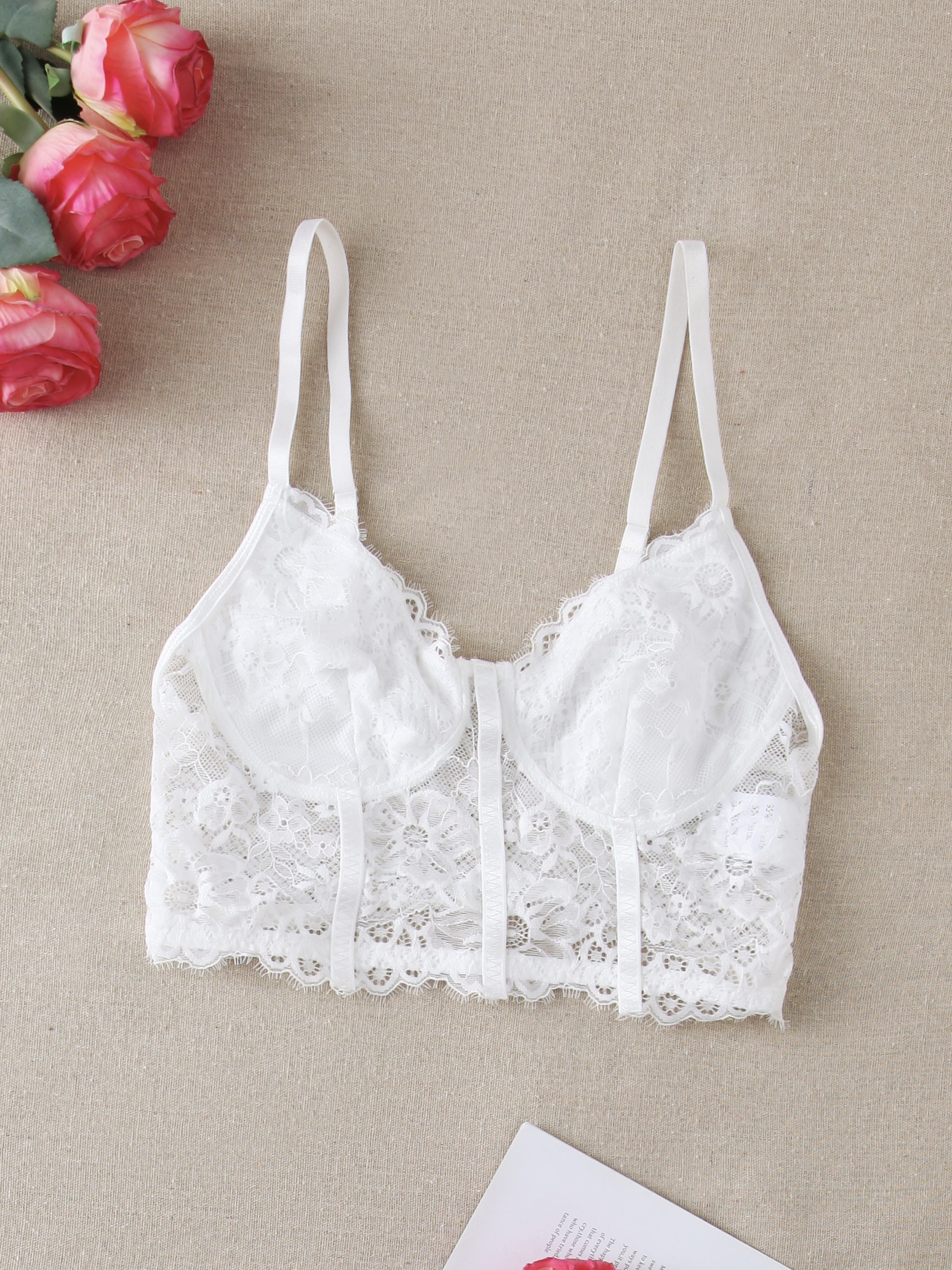 Floral Lace Shaping Cami Tops Breathable Strappy Tummy - Temu