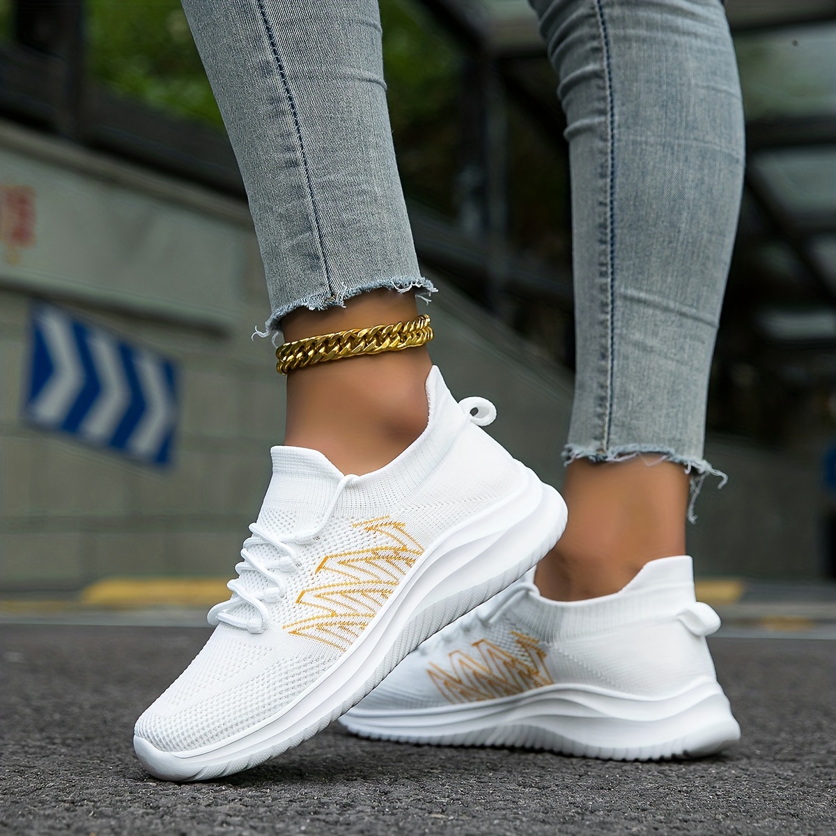 Zapatos Casuales Blancos Moda Mujer Zapatillas Deportivas - Temu