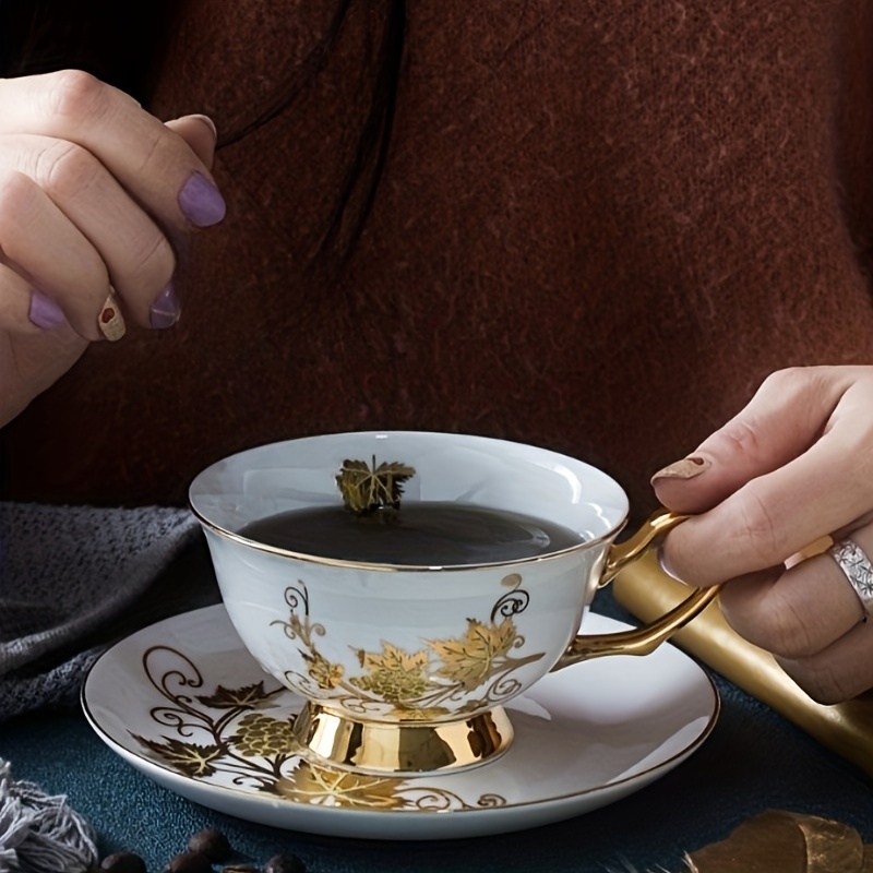 Coffee Mug,Unique Mugs,Handbag Shaped Mug Contains Coffee Cup  + Saucer + Teaspoon Latte Cup Cappuccino Cup (black coffee cup): Cup &  Saucer Sets