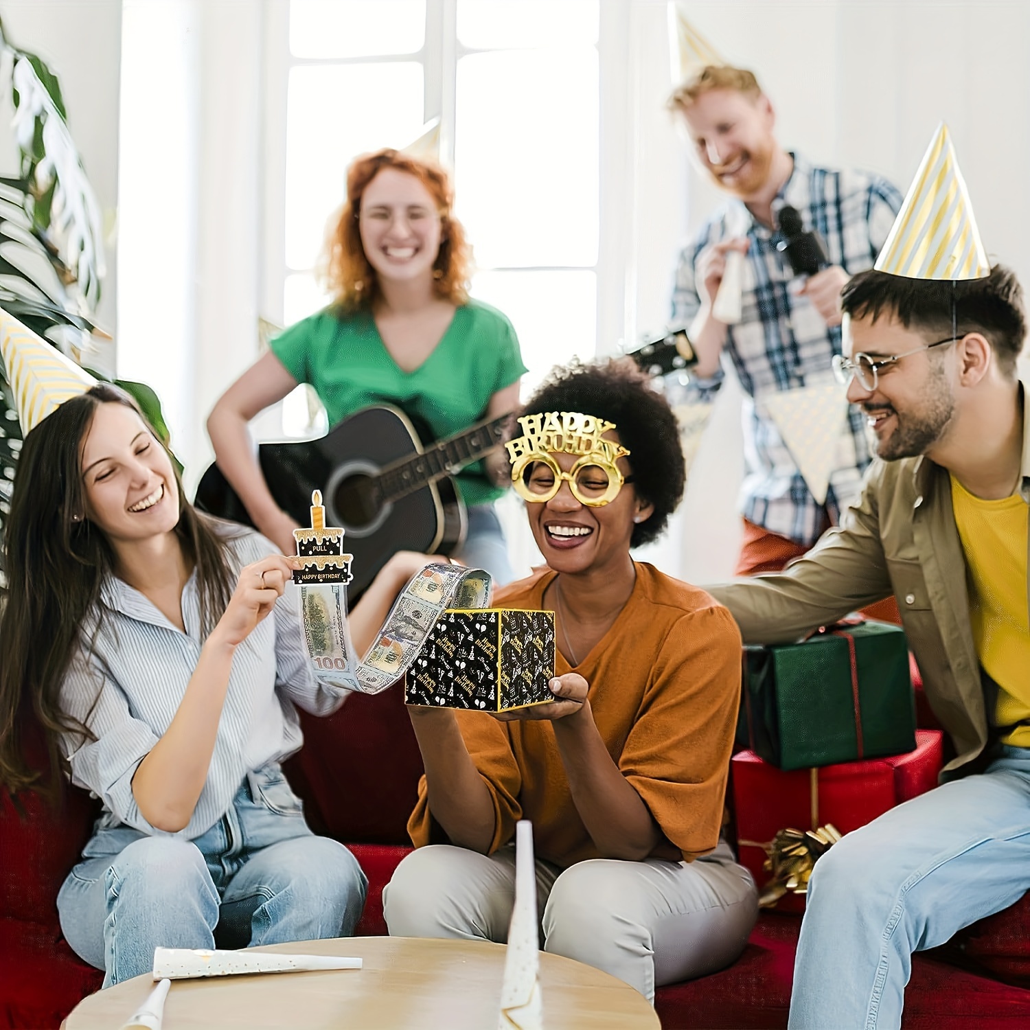 Boîte Cadeau Anniversaire Argent - Emballage Surprise Avec Carte Et Sacs Pour Billets - Idée Cadeau Originale
