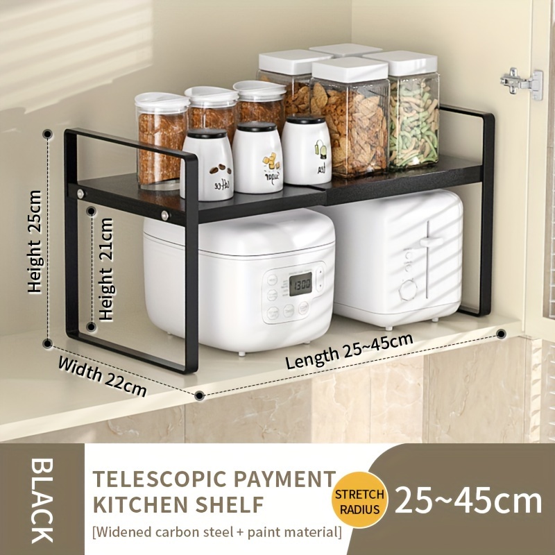 Retractable Kitchen Tiered Shelf Cabinet Partition Desktop