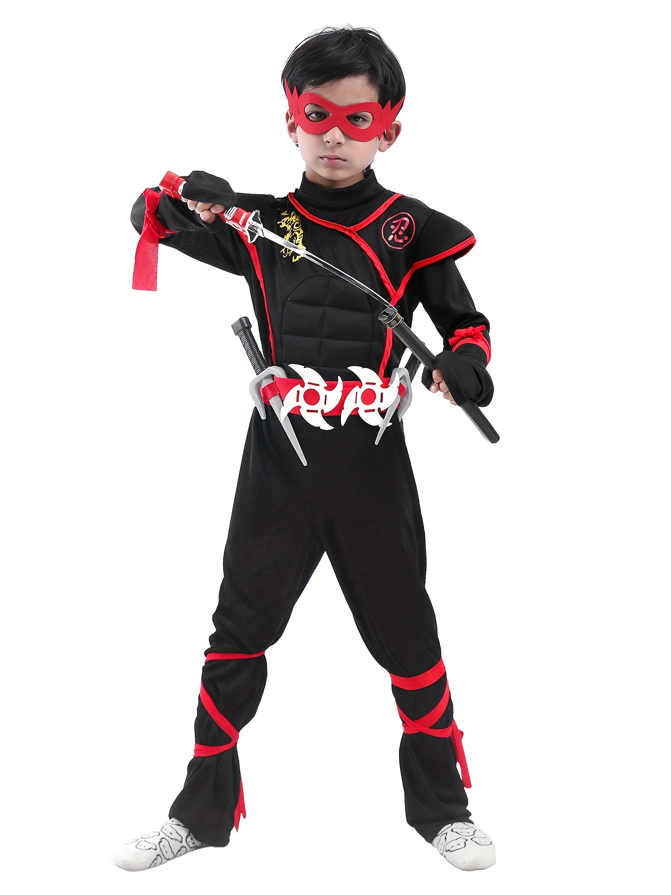 Disfraz de ninja para mujer, top de ninja sexy, top corto de ninja negro,  traje de