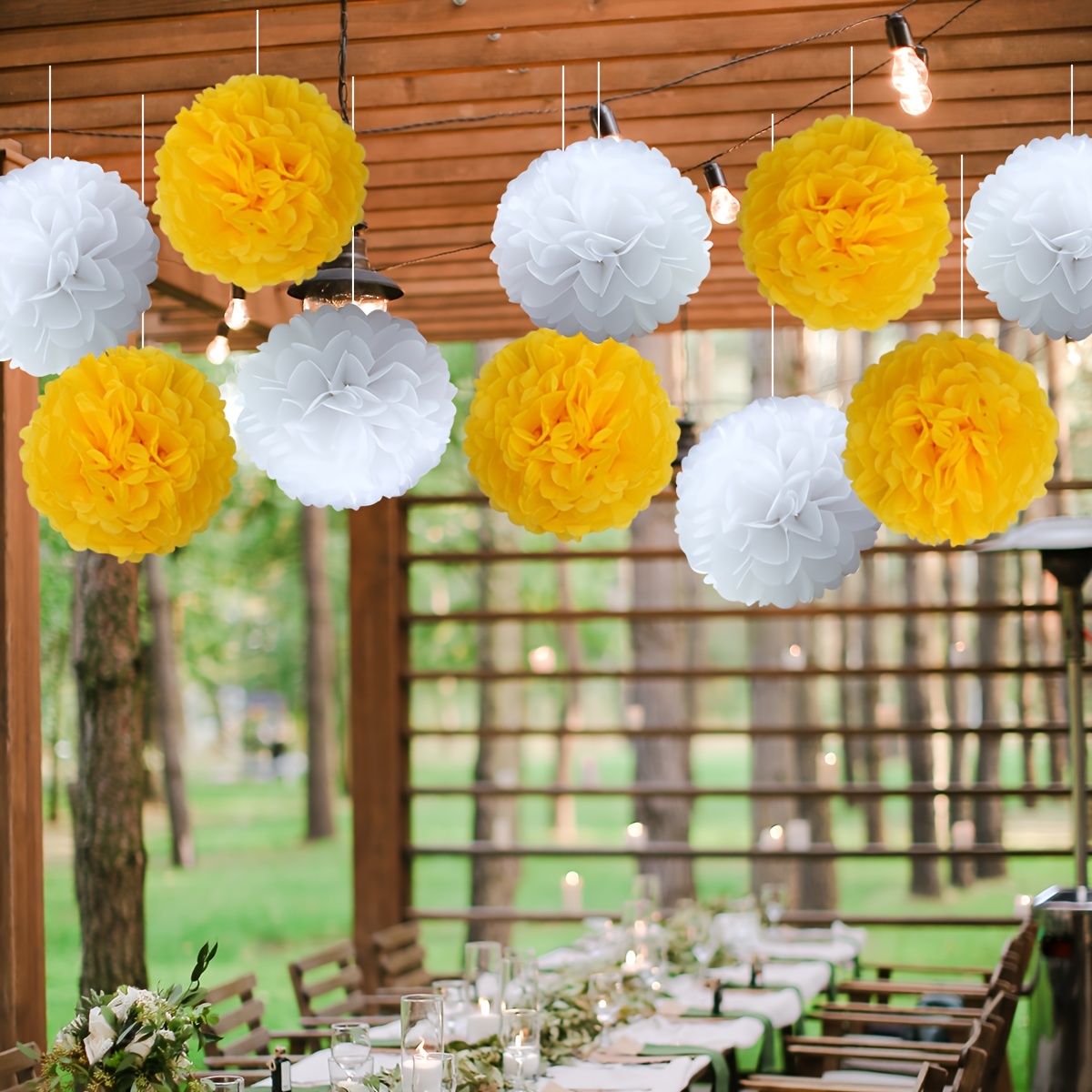 10pcs yellow Pom Poms Tissue Paper Flower Ball Easter Decoration -  AliExpress