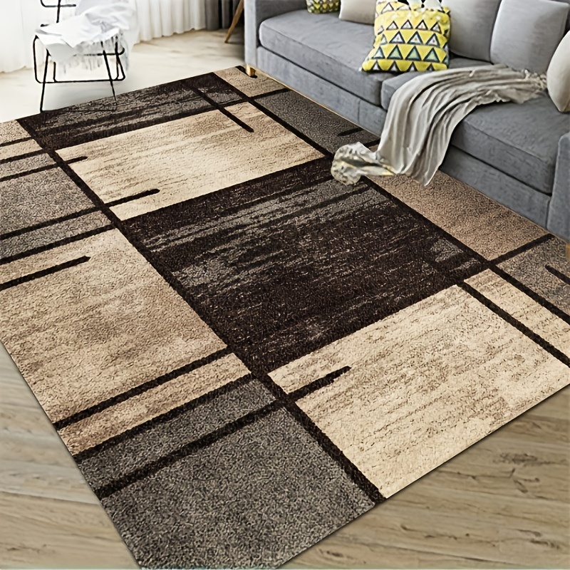 Minimalist Kitchen Rug Geometric Absorbent Non Slip Carpet, Soft Faux  Sheepskin Floor Mat For Living Room Bedroom Bedside,rug Easy To Clean, Washable  Anti-skid Throw Rugs For Halloween Decoration Ideal Modern Home Decor