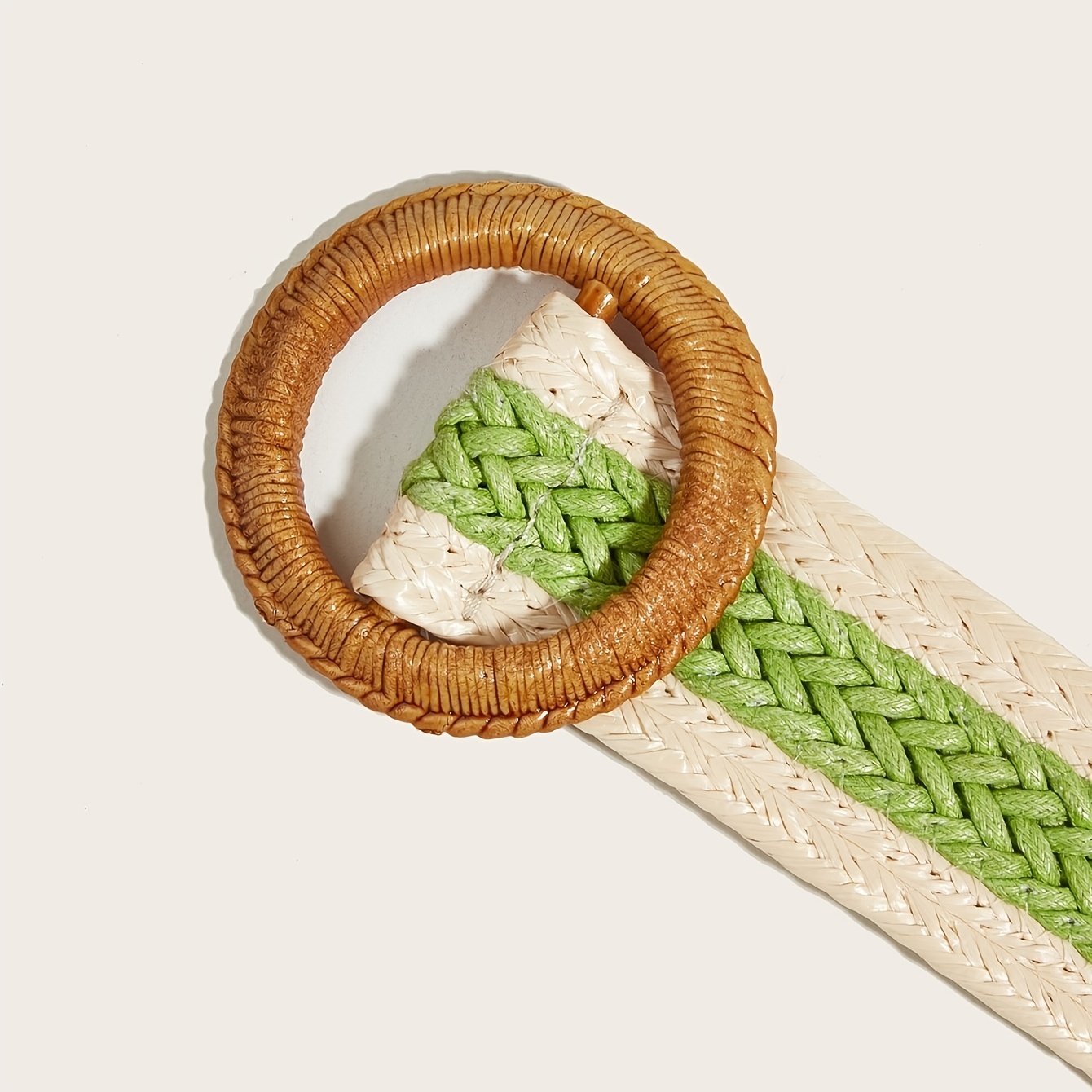 Vintage Braided Wax Rope Straw Belt