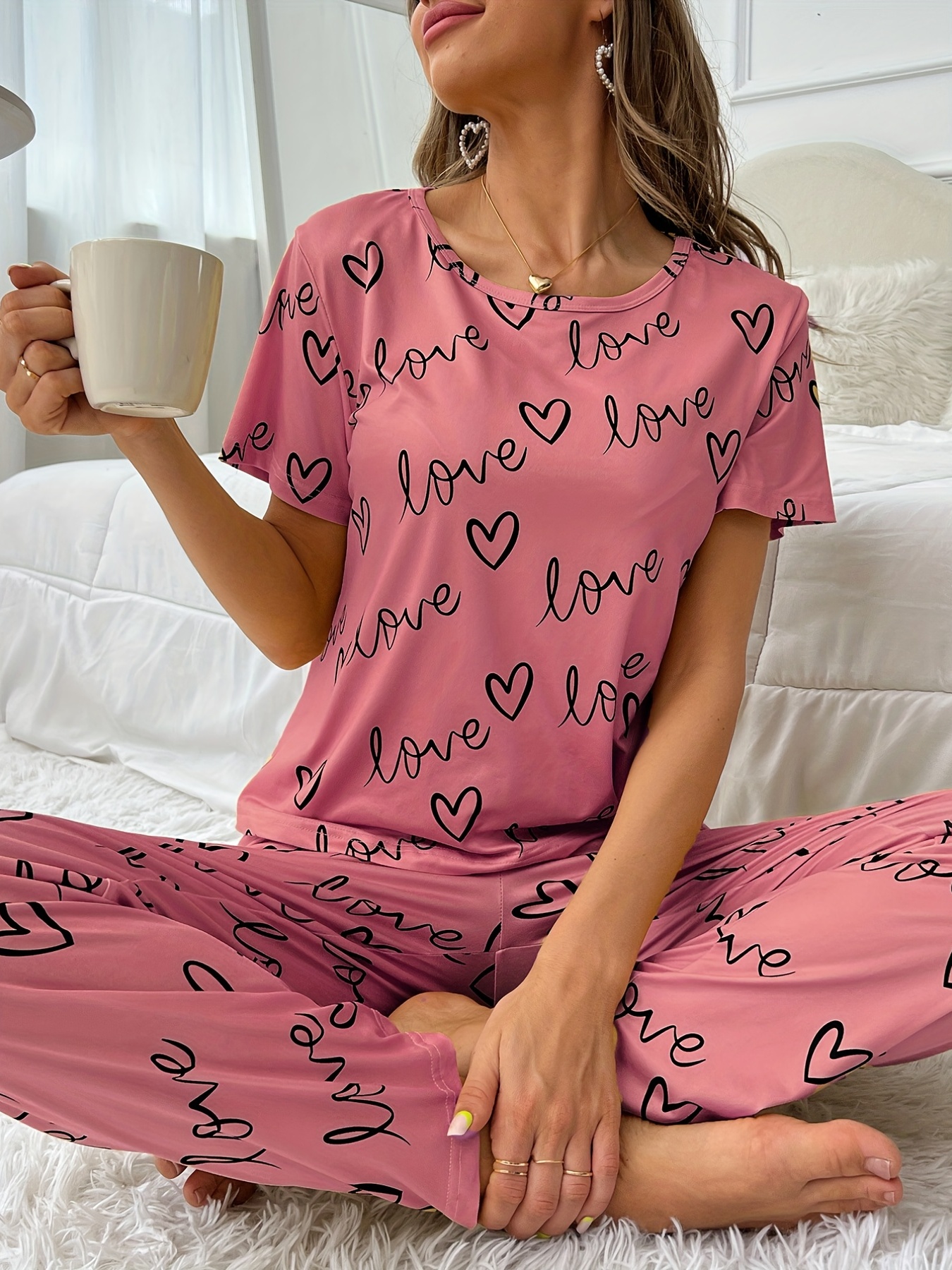 Cute Soft Pajamas Set Lightweight Long Sleeve Pajama Top - Temu