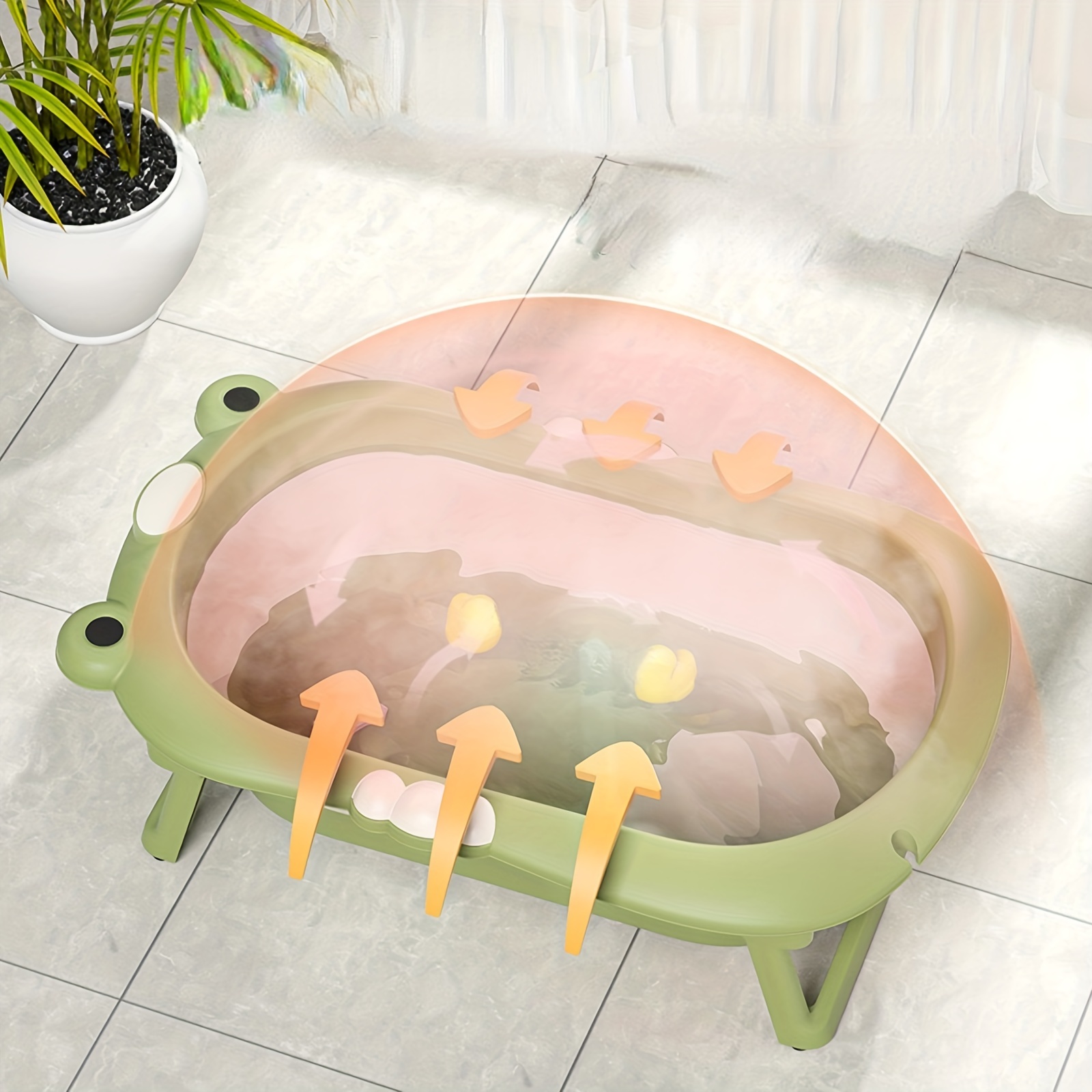 Baby Folding Bathtub Children Bathtub Portable Space Saving - Temu