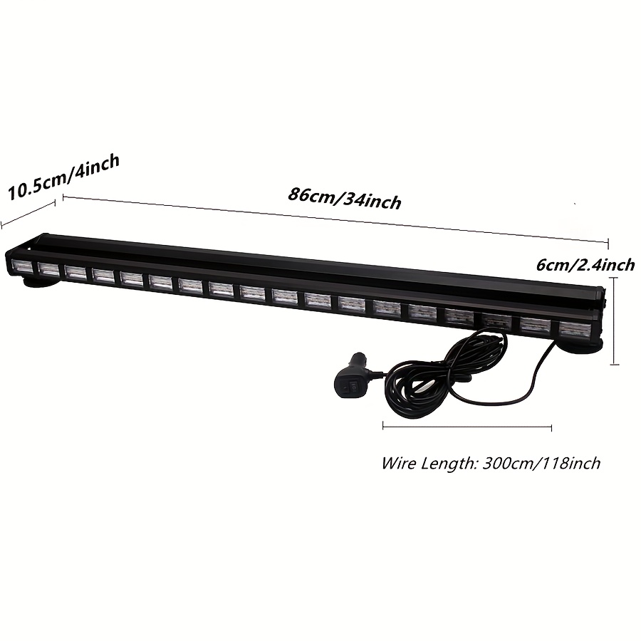 LED Rooftop Emergency Strobe Light Bar Warning Light Traffic