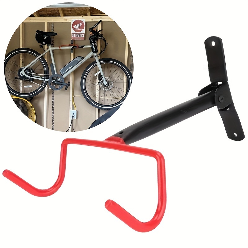 1pc/2pcs Wall Mount Bike Hanger, Foldable Bicycle Storage Hook, Horizontal  Bike Rack, Bike Hook For Garage Indoor Shed With Screws, Garage Supplies, G