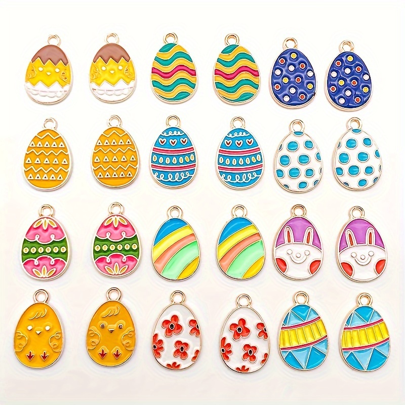 10pcs Colorful Cartoon Animal Charms for Jewelry Making Rabbit Dinosaur  Easter Egg Charms Pendants for DIY Necklaces Earrings