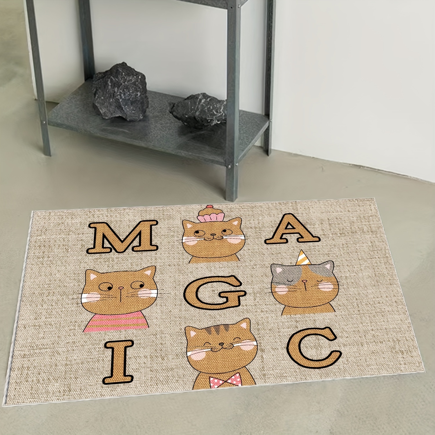 Magic Cute Cat Printed Area Rug Washable Welcome Mat Non-slip Floor Rug Mat  Perfect For Home, Living Room, Kitchen, Bedroom, Farmhouse, Hallway,  Laundry Room Rug, - Temu