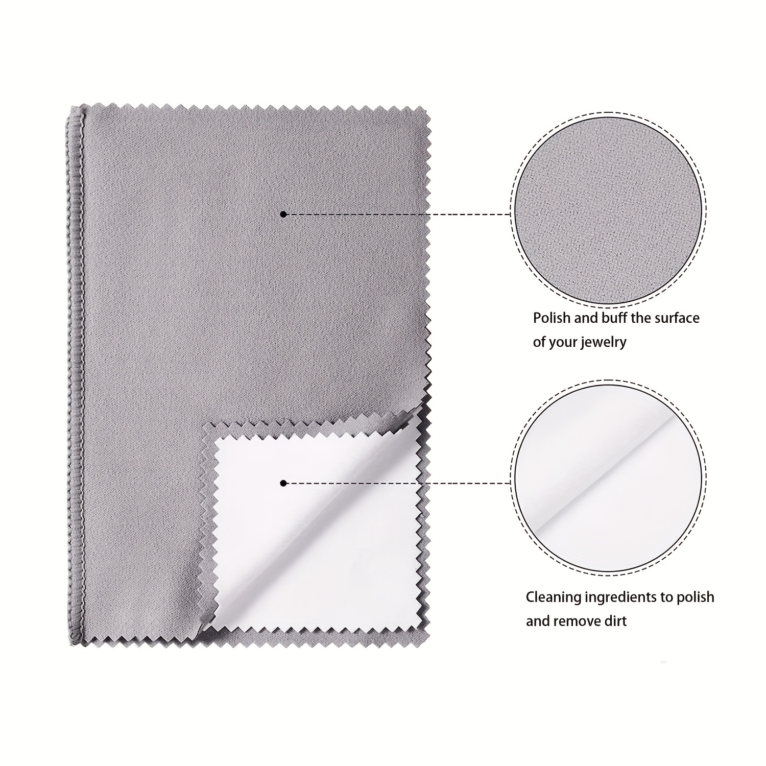 1pc Gray Silver Polishing Cloth For Jewelry Cleaning & Maintenance,  Double-Sided Velvet Gold Cleaning Cloth